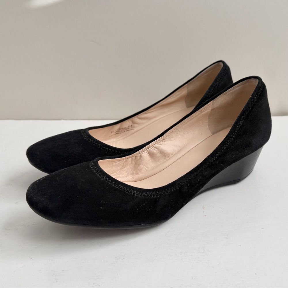 Cole Haan Sadie Wedge Pumps Black Suede Size 7 1/2 - Picture 2 of 12